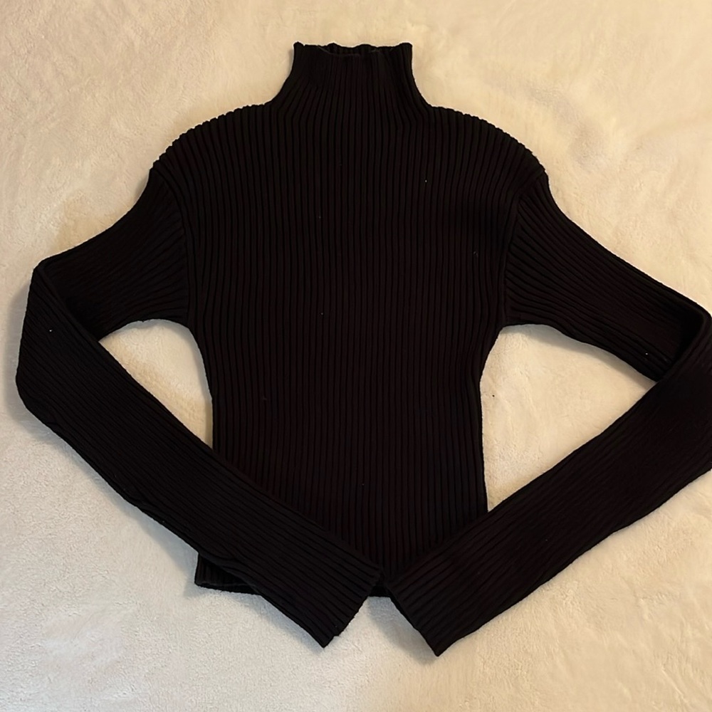Zara ribbed black turtleneck womens xs